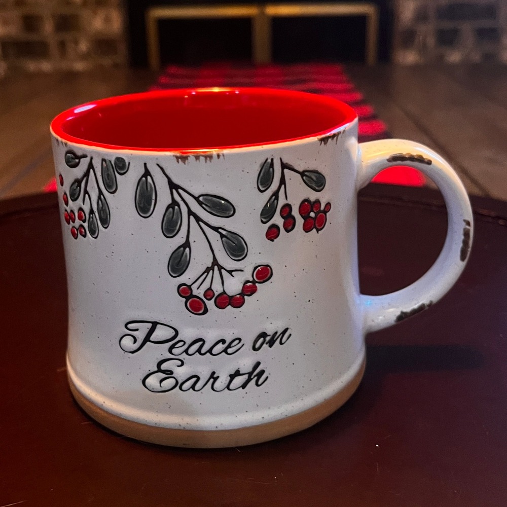 Spectrum Designz 2019 Peace on Earth Ceramic Mug Red Holiday Christmas